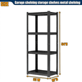 thumbnail image 2 of 4 Tier 32" W Shelving Rack for Garage Heavy Duty, 1600LBS Adjustable Metal Shelves Gloved Rubber Hammer and Gloves for Kitchen Pantry Basement Bathroom Laundry Shop Plant, 54" H x 16" D, 2 of 14