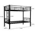 thumbnail image 4 of Twin Over Twin Metal Bunk Bed Metal Structure Bedframe with Ladders & Guardrail,Convertible 2 Beds,No Spring Box Required, 4 of 6