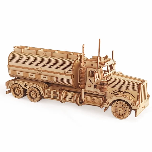 Kit de maquetas de banco de monedas para camión cisterna 3D con rompecabezas de madera i-Chony