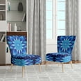 thumbnail image 2 of Designart « Fleurs Fractales en Turquoise et Blanc VII » Fauteuil d'Appoint Rembourré à Fleurs Fractales Turquoise - Fauteuil Moderne pour Salon, 2 of 7