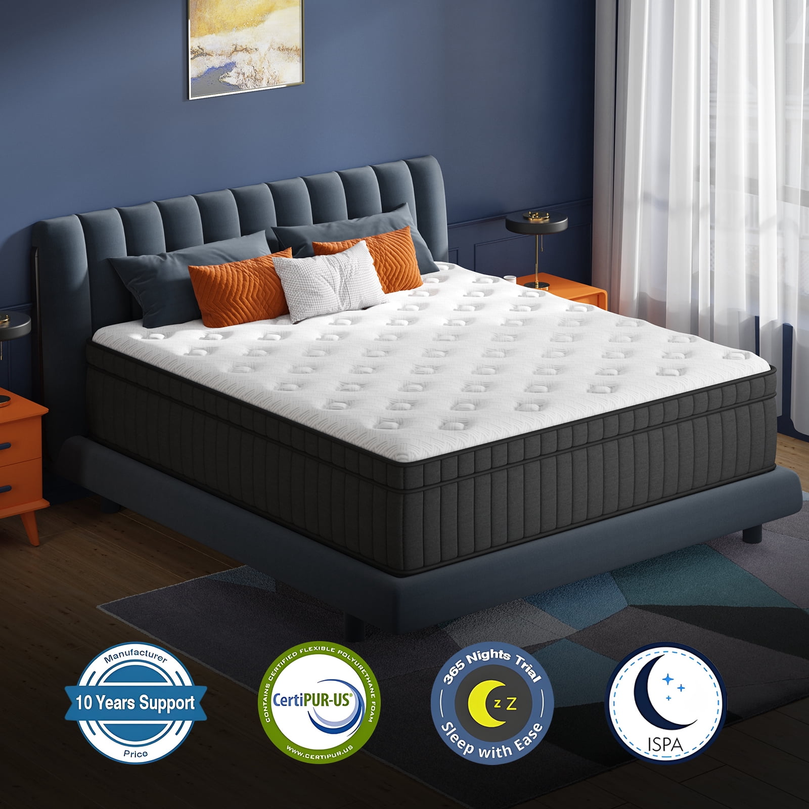 Hybrid Mattress in a Box with Pocket Spring And Soft Foam, Motion Isolation, Contain Queen King Full Size Mattress