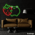 thumbnail image 4 of Craftnamesign Frog Strawberry Neon Sign, Strawberry Fruit Shop LED Sign, 4 of 4