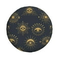 thumbnail image 2 of DouZhe Waterproof Spare Tire Cover, Golden Witchcraft Eye Doodle Prints Adjustable Wheel Covers Fit for Jeep Trailer RV SUV Car, 14 inch, 2 of 7