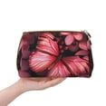 thumbnail image 5 of Bingfone pink butterfly Print Leather Makeup Bag, Portable Hand-held Zipper Female Cosmetic Bag Toiletry Bag, Suitable for Home and Travel, 5 of 6