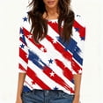 thumbnail image 4 of 250 Anniversary Usa Shirt Women 250th Anniversary Shirt Usa Flag Graphic Print 3/4 Length Sleeve Womens Tops Summer Casual Patriotic Tees for Celebrate 250th Anniversary Of America, 4 of 4