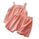 thumbnail image 1 of Odeerbi 6M-4Y Niñas Conjuntos de Verano Camisola de Punto Rib Tops Pantalones Cortos Conjunto de Dos Piezas Traje de Hogar Suave, 1 of 6