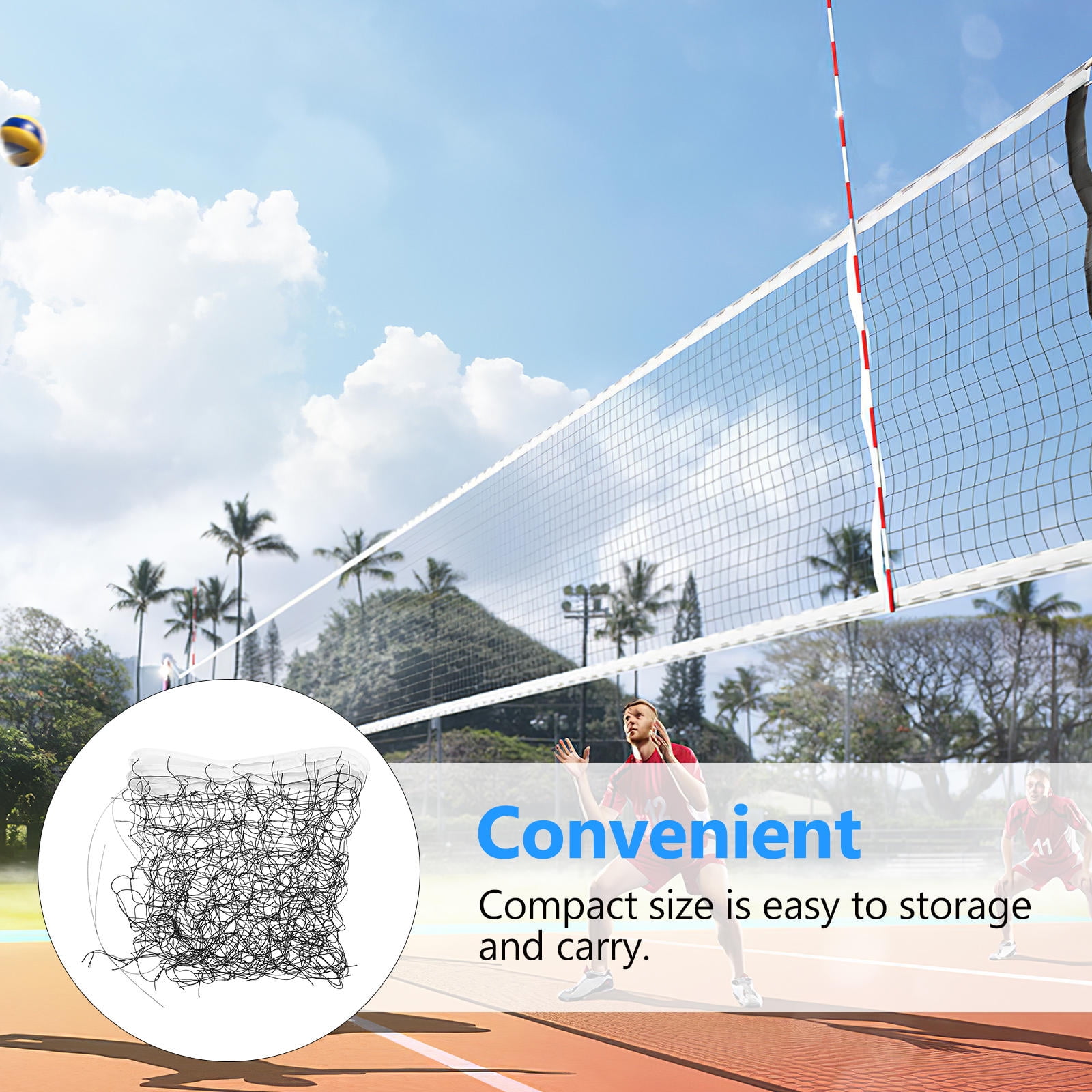 WEUVEB Volleyball Net Set for Outdoor and Indoor Use, Professional Sports Net for Volleyball Games, Training, and Practice