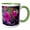 Green/White, variant on 3drose, Petunias and Other Flowers Bright the Streets of Cong., 11oz Two-tone Yellow Mug