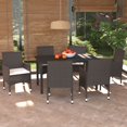 thumbnail image 1 of vidaXL 7 Piece Garden Dining Set with Cushions Poly Rattan Brown, 1 of 8