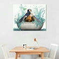 thumbnail image 2 of ONETECH Sea Turtle Bathroom Decor Wall Art Funny Teal Turtle Bathtub Pictures Wall Decor Country Bathroom Sign Canvas Print Painting Framed Artwork Modern Home Decorations For Toilet, 2 of 4