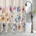 thumbnail image 2 of Spring Floral Fabric Shower Curtain Watercolor Flowers Vintage Washable Shower Curtains for Bathroom, Waterproof Bath Curtain with Hooks Home Decor 36x72in, 2 of 8