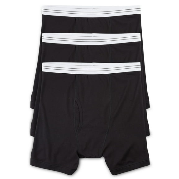 Harbor Bay by DXL Big and Tall Men's Boxer Briefs, Black, 4XL, Pack of 3