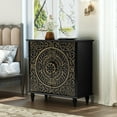 thumbnail image 4 of HLR 32" W Mid Century Modern Accent Cabinet with 2 Doors, Sideboard Buffet with Storage, Black., 4 of 7