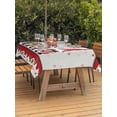 thumbnail image 2 of Outdoor Tablecloth with Umbrella Hole and Zipper, Valentine's Day Rectangle Table Cloth 52x70 Inch Waterproof Tablecloth, Love Heart Roses Gnomes Romantic Picnic Table Cover for Patio Camping, 2 of 7