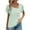 Green, variant on Otvok Women Summer Tops Casual Solid V-Neck Hollow-Out Slant Neck Single Breasted Sleeve Short Sleeve Blouse