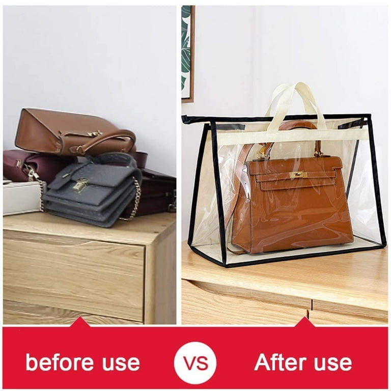 OIF Transparent Dust Bag Clear Purse Organizer Dustproof Handbag Wardrobe  Hook Holder Mother's Day (5.9''12.6''13 '')