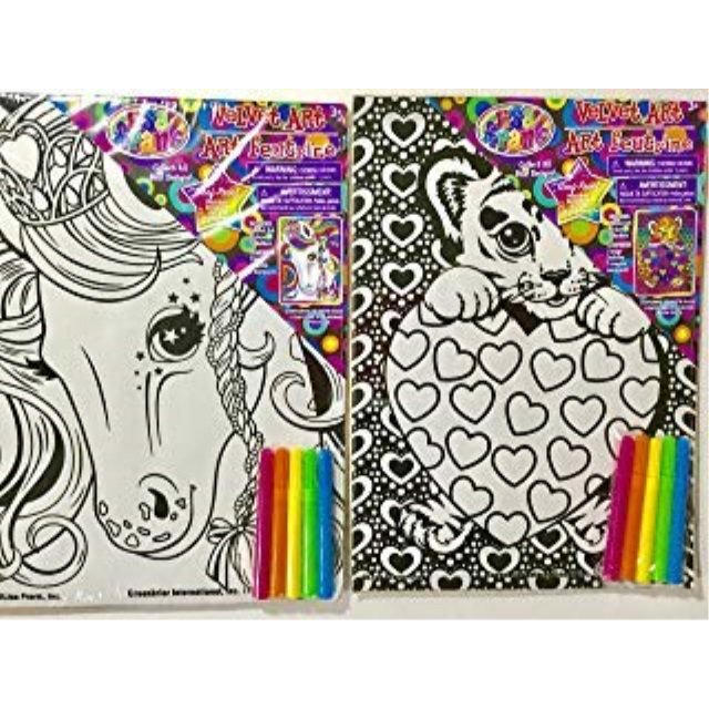 lisa frank velvet art animal kits (2) horse and tiger
