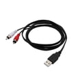 thumbnail image 1 of 1.5M USB A to 2X RCA Phono AV Cable for PC TV o Video Adapter Connection Solution, 1 of 4