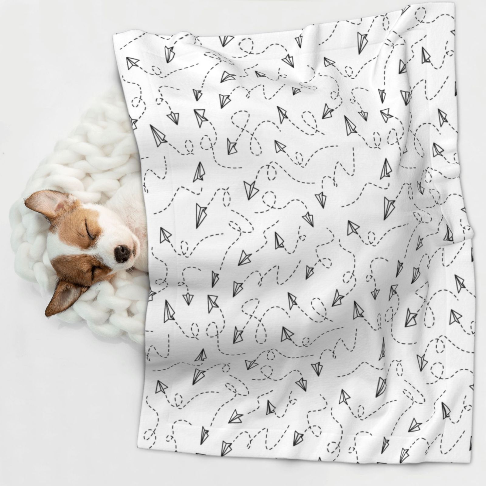 Naloa Airplane Dog Blanket, 3 Sizes Cat Blanket for Indoor Cats Large Medium Small Dog Gifts-Medium