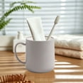 thumbnail image 4 of Plastic Mug Drinking Cup with handle, Reusable Drinking Mug, Kitchen Plastic Water Cup, Minimalist Neutral Tone Coffee Mug, Unbreakable Cup for Bathroom, Kitchen, Vanity Counter 3.62×3.15 in,Grey, 4 of 5