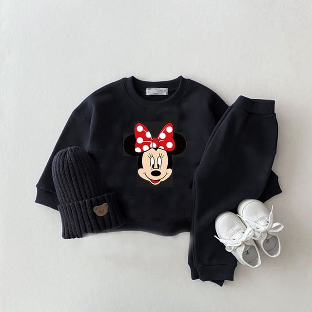 Conjuntos de sudaderas con capucha de manga larga para niños de 1 a 3 años, Tops bonitos holgados informales de dos piezas para bebés y niños + pantalones de chándal