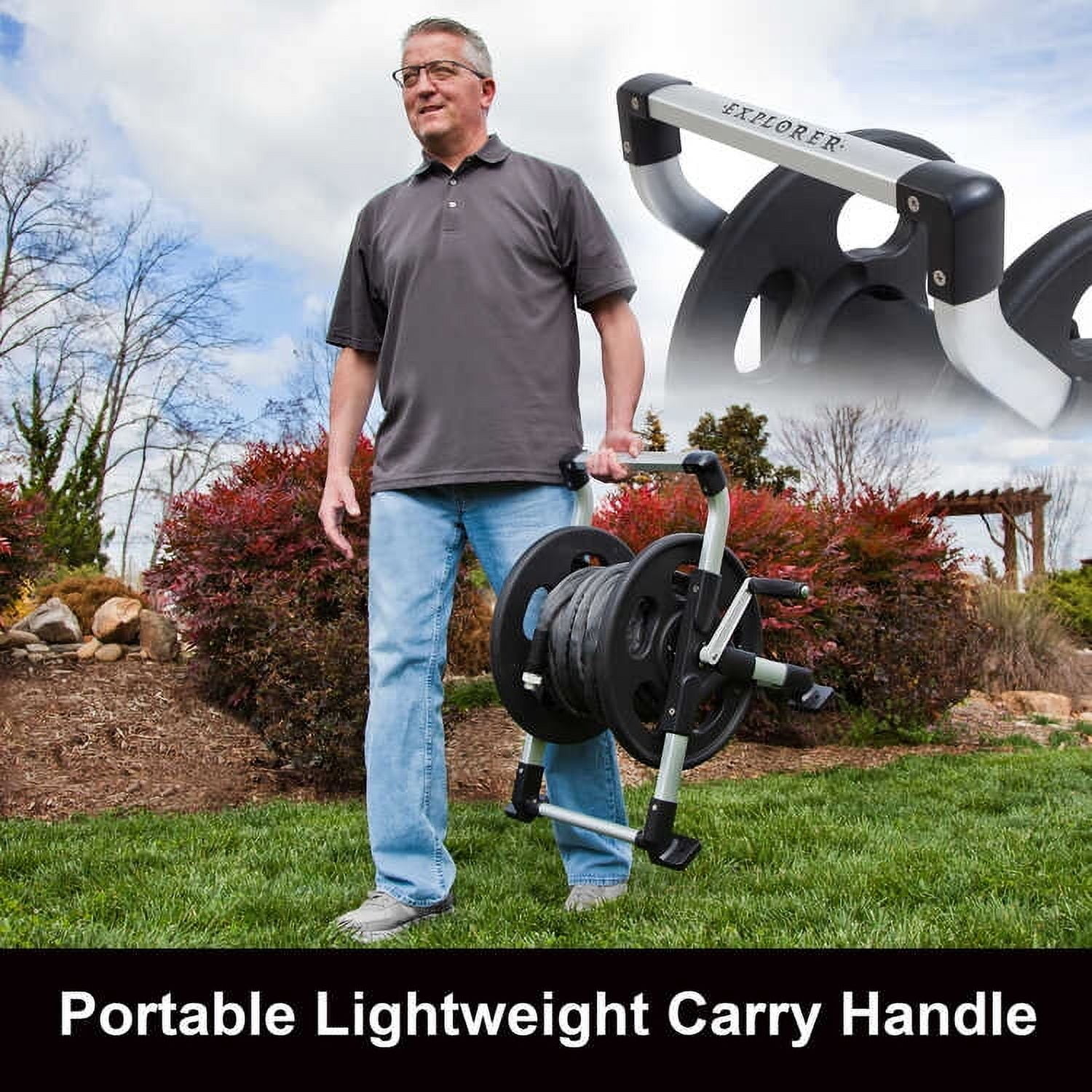 306 Liberty Explorer 2 in 1 Handheld and Floor Mount Aluminum Hose Reel