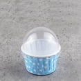 thumbnail image 4 of 100 piezas de mini moldes para cupcakes, moldes redondos de papel para hornear pasteles, moldes para muffins con tapa, color azul, 4 of 9