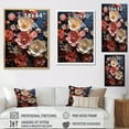 thumbnail image 4 of Designart "Dark Blue Shadowed Buttercups I" Buttercups Picture Framed Canvas Prints, 4 of 5