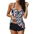 thumbnail image 1 of Gibobby Conjunto de Traje de Baño para Mujer Mujer Bañadores Tankini 2 Piezas Traje de baño normal Talle Trajes de baño Deportes Vacaciones Sexy / Con Ti(Negro,M), 1 of 5