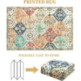 thumbnail image 2 of Aoile Washable Area Rugs 10' x 13', Moroccan Trellis Rug Non-slip Stain Resistant Accent Rug Vintage Distressed Floral Floor Cover Carpet for Dining Room Office Entry Rug, Orange Multi, 2 of 10
