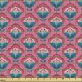 thumbnail image 2 of Ambesonne Floral Fabric by the Yard Upholstery, Retro 70's Look Blush Flower, 5 Yards, Pastel Pink Sea Blue, 2 of 5