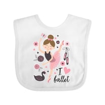 Inktastic Ballerina I Love Ballet Dance Girls Baby Bib