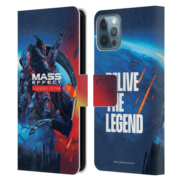 Head Case Designs Officially Licensed EA Bioware Mass Effect Legendary Graphics Key Art Leather Book Wallet Case Cover Compatible with Apple iPhone 12 / iPhone 12 Pro