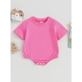 thumbnail image 2 of Suealasg Baby Girl Boy Clothes Infant Romper Bodysuit Short Sleeve Solid Color Jumpsuit Newborn Summer Casual Playsuit 0-18 Months, 2 of 9