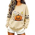 thumbnail image 3 of VKOYWKM Oversized Halloween Sweatshirts Women Pumpkin Graphic Sweatshirts Crewneck Long Sleeve Fall Sweatshirt Vintage Spooky Halloween Pullover Sweatshirts, 3 of 8
