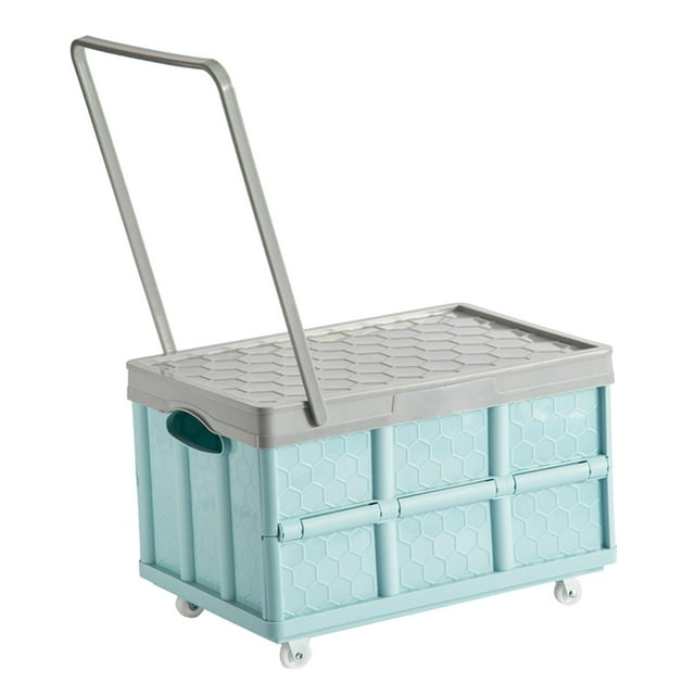 Contenedor de almacenamiento Shamjiam caja de Camping plegable azul con rueda