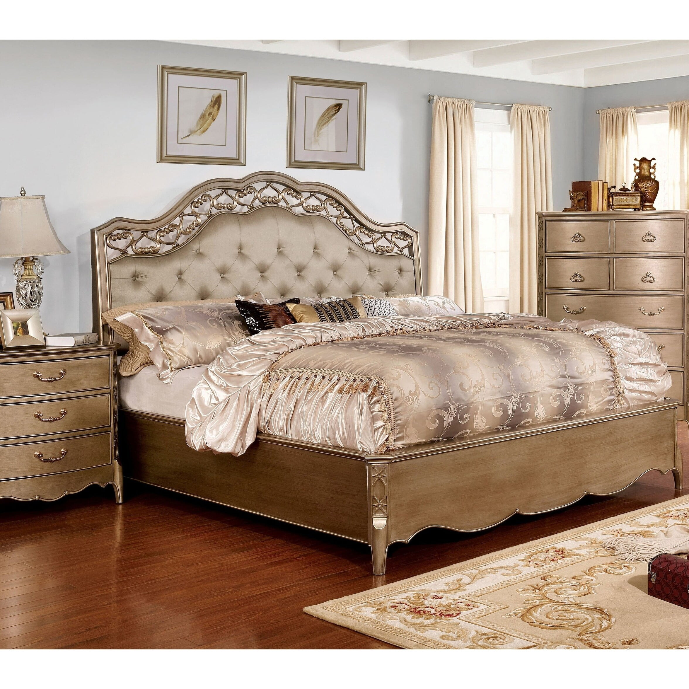 Furniture of America Darl Traditional Gold Solid Wood ...