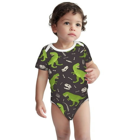 

Fotbe Dinosaur Skeleton Pattern Unisex-baby Short-sleeve Bodysuit Short Sleeve Bodysuits One-piece 100% Organic Cotton for Infant Baby Boys Unisex-12 Months