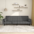 thumbnail image 1 of vidaXL 2-Seater Sofa Bed with Two Pillows Dark Grey Fabric, 1 of 5