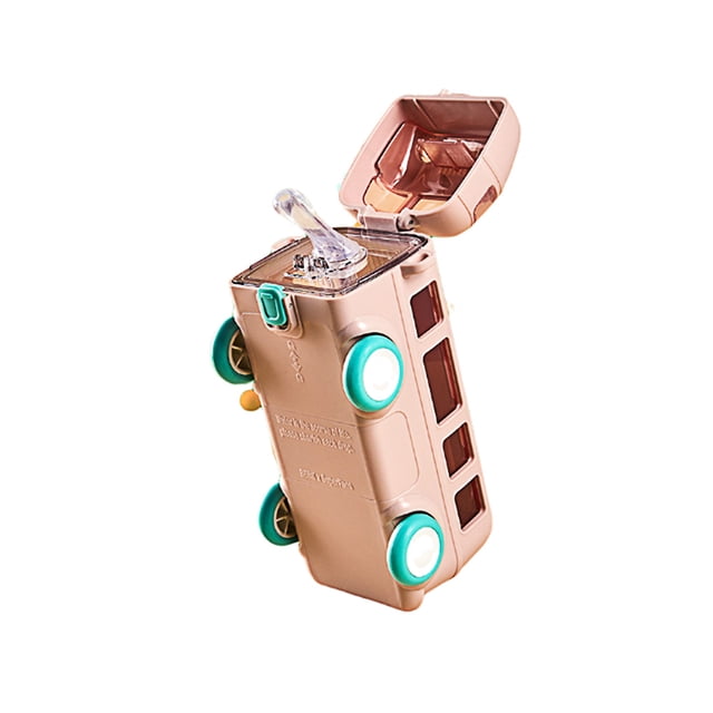 Injueey Taza de paja para coche para niños, botella de agua de 500ml con correa para beber, para niños y niñas, para cumpleaños Utensilios de cocina Rosa