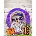 thumbnail image 2 of Sheena Pike Art 12x14 Gold Ornate Wood Framed with Double Matting Museum Art Print Titled - Sweet Halloween Owl, 2 of 4