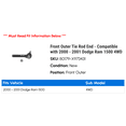 thumbnail image 2 of Front Outer Tie Rod End - Compatible with 2000 - 2001 Dodge Ram 1500 4WD, 2 of 2