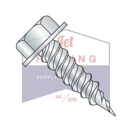

#10 x 3/4 Self-Piercing Screws | Unslotted | Hex Washers Head (1/4 AF) | Steel | Zinc (Quantity: 4000)