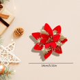 thumbnail image 3 of Poinsettia Artificial Flowers, Velvet Glitter Christmas Flower Ornament, Realistic 3-Layer Petal Floral Decoration for Xmas Tree Wreath Garland Holiday Home Decor, 3 of 8