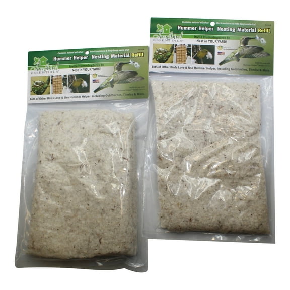 Songbird Essentials Bird House Nest Materials Refill, Cotton Material Refill for Hummer Helper Pack of 2