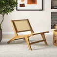 thumbnail image 4 of Costway 2 PCS Mid Century Modern Teak Wooden Chair with Handwoven Rattan Seat & Backrest, 4 of 9
