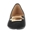 thumbnail image 3 of Victoria K Women's Soft Textured Material With Gold Design Emblem Ballet Flats, 3 of 6