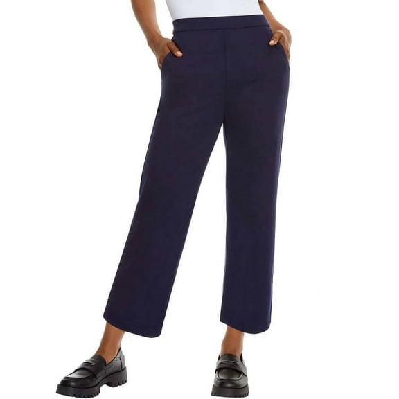Gloria Vanderbilt Women's Crop Length Pull On Ponte Pants (Navy, M 8-10)