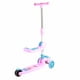 thumbnail image 3 of Patinete de 3 ruedas plegable con altura ajustable y luces intermitentes, asiento extraíble, patinete para niños, color rosa, 3 of 12