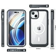 thumbnail image 2 of for iPhone 15 Plus Shockproof Dustproof Case, Compatible with MagSafe Heavy Duty/Military Grade/Rugged Protection Built in Screen Protector Phone Case Cover for iPhone 15 Plus, Black, 2 of 8